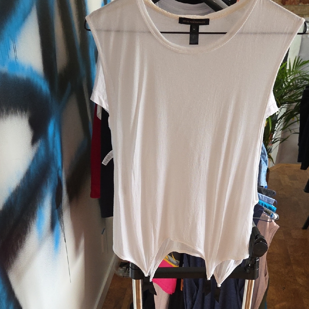 Kiki De Montparnasse White Sleeveless Top With Garter Design..USA